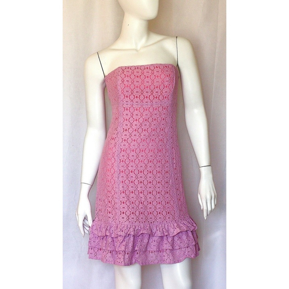 Lilly Pulitzer Dress NWT Sz 6 Pink Lace Strapless